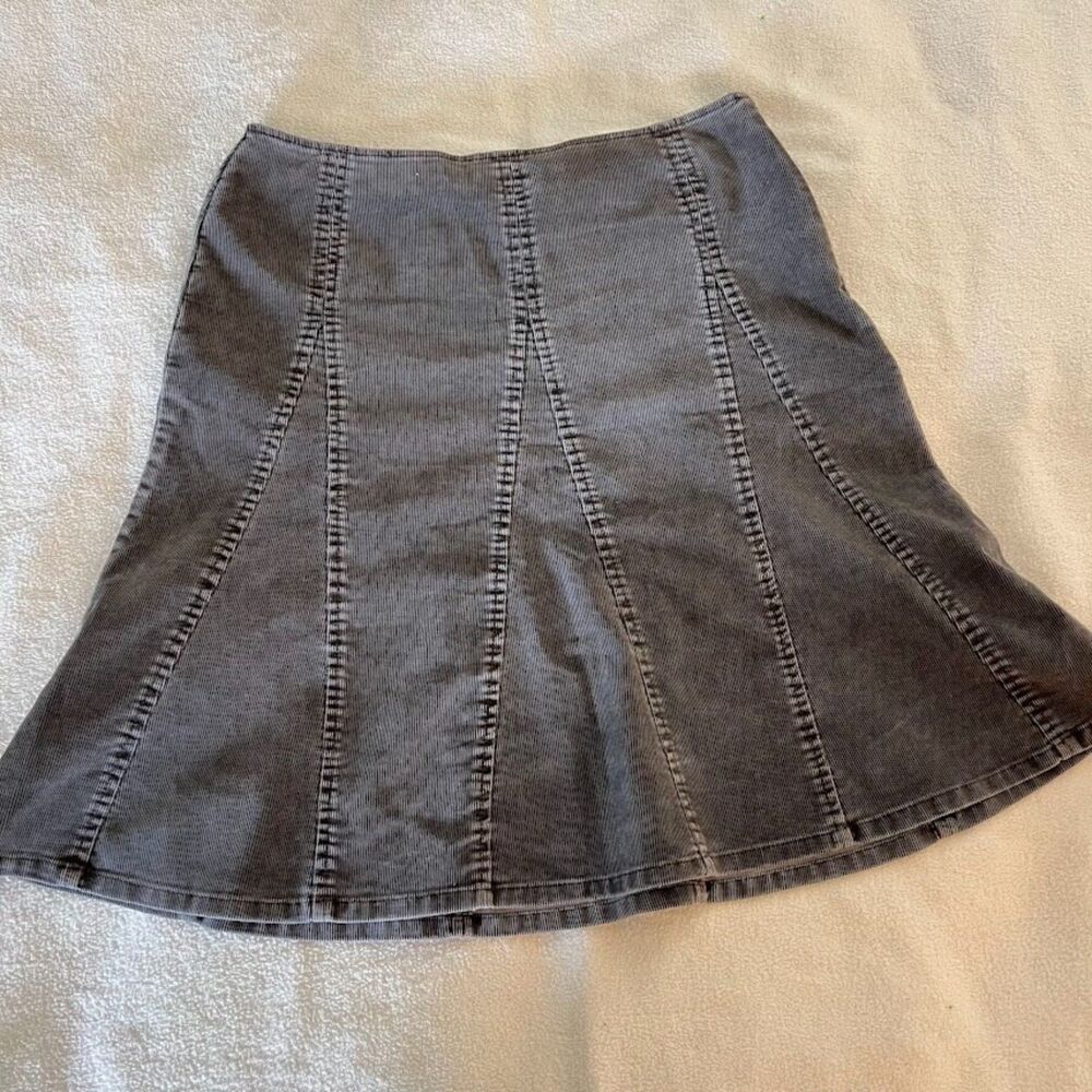 Gap Needle-Corduroy Stretch Skirt A-Line Gray, Size 6